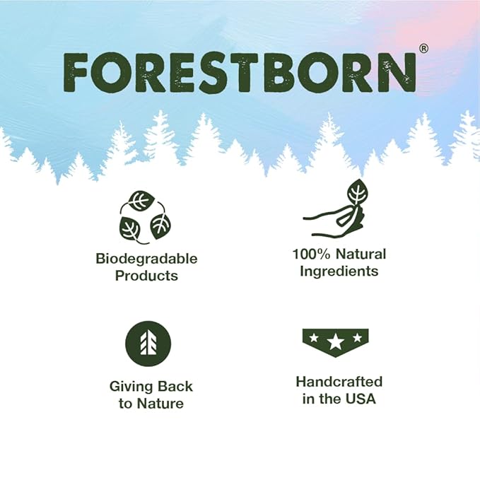 FORESTBORN Buzz Blocker All Natural Outdoor Bar Soap, 5 oz – Citronella, Basil & Bergamot Blend | Fresh Skin, Fewer Bites