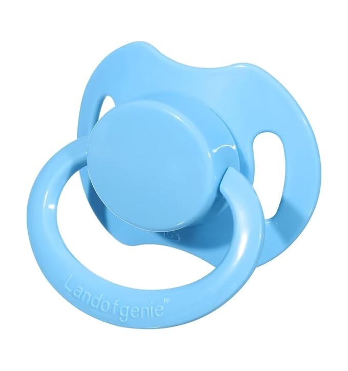 Landofgenie Large Shield Adult Size Pacifiers Set Bone Shaped Cutie Pacifier 3 Pack - White+Blue+Yellow