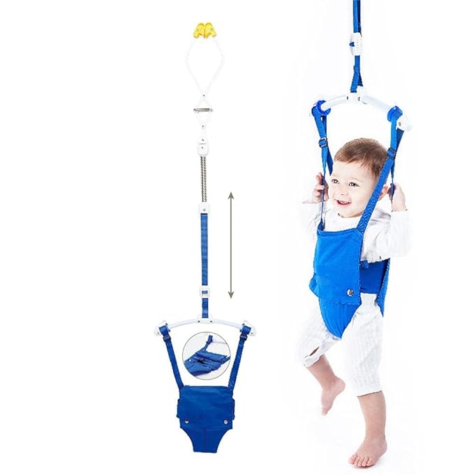 Baby Door Jumper, Playful Parade Door Jumper Door Clamp Adjustable Strap for Toddler Infant 6-24 Months (Blue)