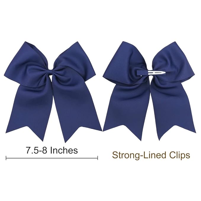 24 Colors Large Cheer Hair Bow Alligator Clips for Baby Little Girls School Colleage Teens Dancing Cheerleading Bow Hair Accessories (24 pcs/8 Inch Cheer Bow)