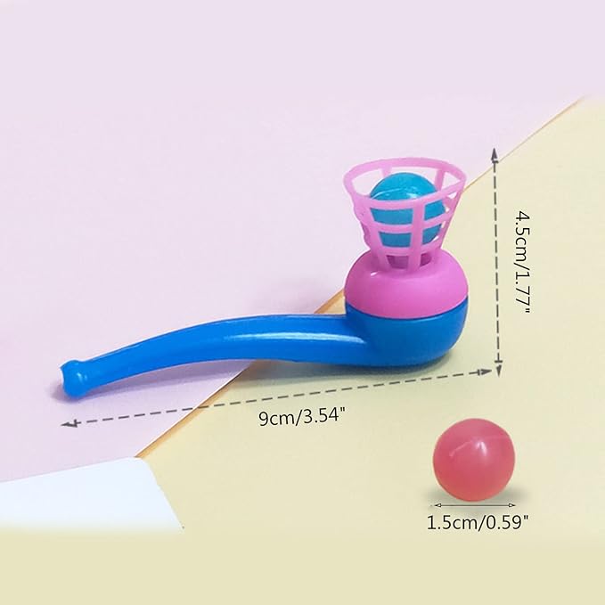 Suspended Blowing Pipe Floating Ball Children Training Floating Blowing Ball Plastic Balls Toy for Kids Floating Blow Pipe Ball