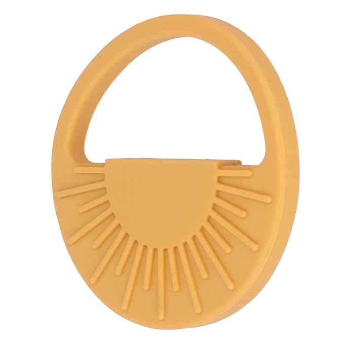 Garosa Baby Silicone Teether Toy Semi Circular Sun Easy to Hold Infant Molar Teether Infant Molar Teether Baby Chewing Toys Baby Toy for Infant Soothe Teething(003 Yellow