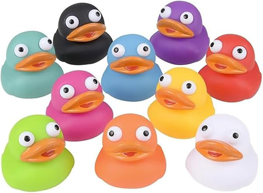 The Dreidel Company Rubber Duck Eye Poppers, Squeeze to Quack, Toy Assortment Duckies for Kids, Bath Birthday Gifts Baby Showers Summer Beach and Pool Activity, 2" (20-Pack)