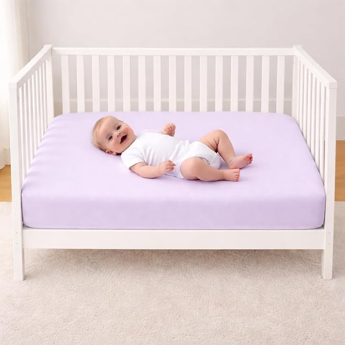 Organic Cotton Premium Cradle Fitted Sheet 36x18 - Cradle Size: Lilac