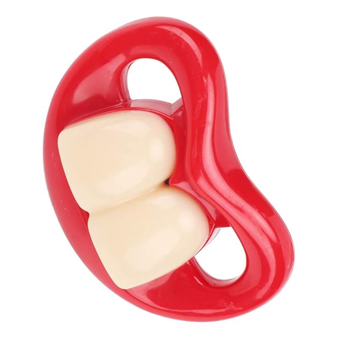 Funny Red Lip Silicone Baby Pacifier, Soft Gel Soother with Teeth Design