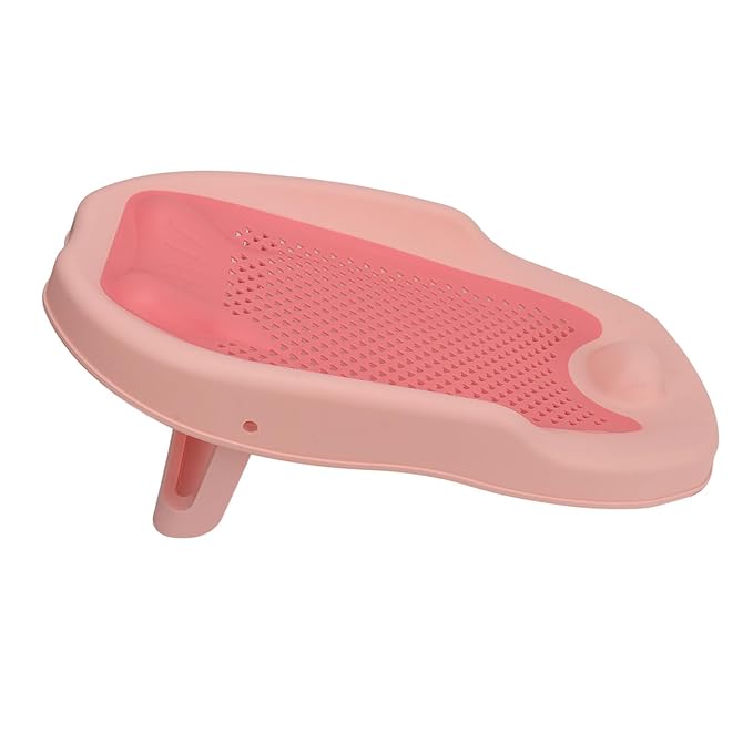 Foldable Baby Bath Support with Universal Fit, Hollow Pattern Bathtub Holder for Infants, Ergonomic Design, Quick Drainage, Non Slip ()