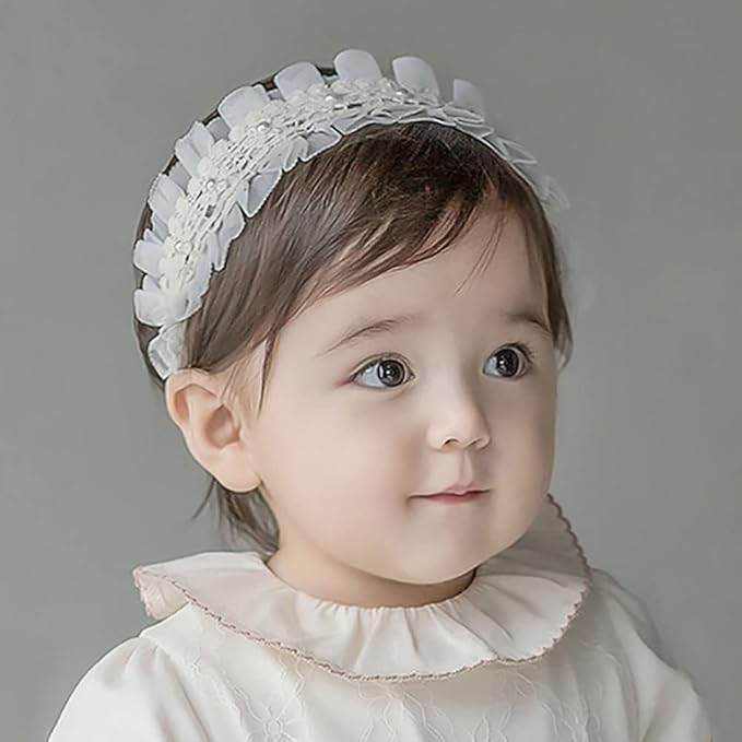 Bethynas Baby Girls Cute Bow-knot Headband Soft Lace Floral Hairbands Newborn Infant Toddlers Kids Hair Accessories (Style 4)