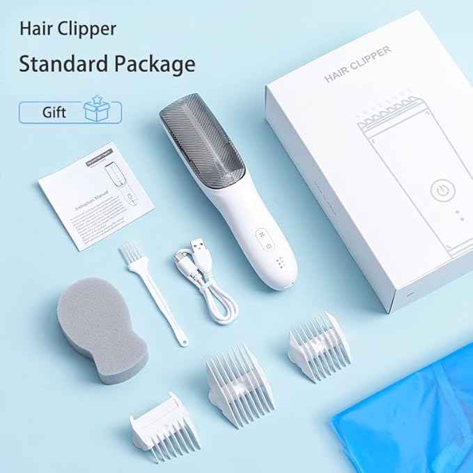 MOMMED Baby Hair Clippers, Hair Cutting Kit for Kids, Electric Kids Hair Trimmer, Rechargeable Waterproof Electric Vacuum Baby Clippers with Charger Base