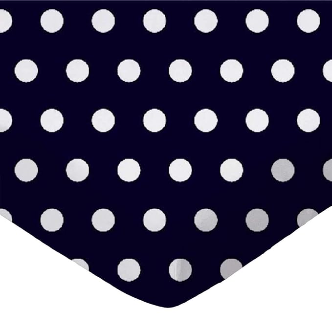 SheetWorld Fitted 100% Cotton Percale Pack N Play Sheet Fits Graco Square Play Yard 36 x 36, Polka Dots Navy, Made in USA