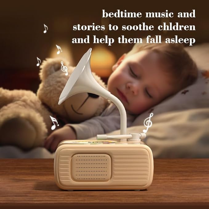2026 New Kids Phonograph with 99 Cards – Toddler Record Player, Kids Storytelling Machine, Music Player for 3+ Years Old, Educational Phonograph for Boys and Girls (Beige)