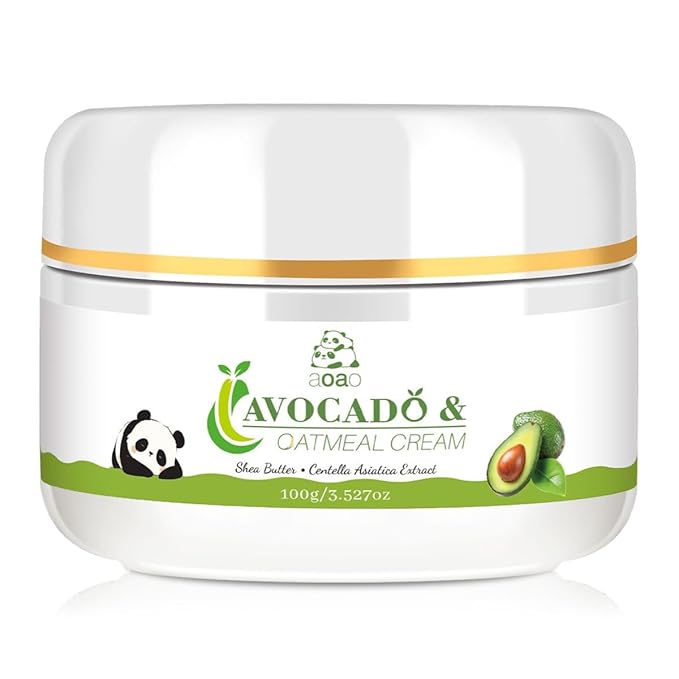 AOAO Avocado Kids Daily Moisturizer Cream, Gently Hydrates Dry, Sensitive Skin for Baby & Kids Face and Body, Natural Oat & Centella for Soothing Nourishing Care, 3.527oz (Avocado)