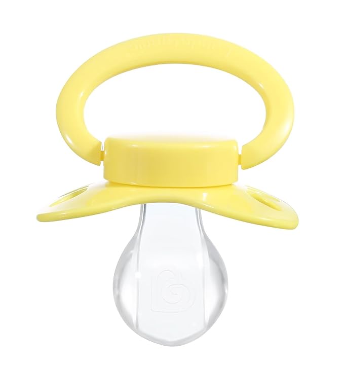 Landofgenie Adult Size Large Shield Pacifiers Butterfly Shaped Cutie Pacifier Yellow