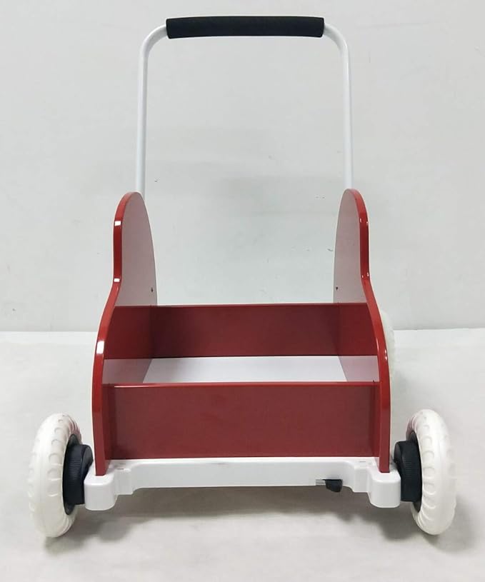 Englacha car Musical Toddler Walker, Baby Push Car with Built-in Musical Function and Speed Reduction Wheels, Red/White