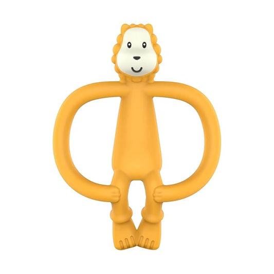 Matchstick Monkey Silicone Teether & Gel Applicator – Silicone Baby Teether, Easy-to-Grip, BPA-Free, Supports Self-Soothing & Early Brushing, 3 Months+, 4 Inches, Ludo Lion