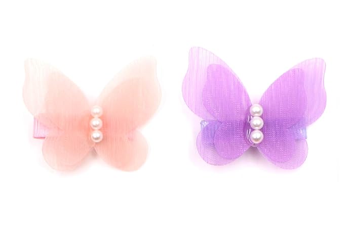 Zapire 8 packs Baby Girl Hair Clips Chiffon Non-slip Butterfly Clips Barrettes for Little Girl Baby Kid Children Hair Accessories (8 packs)