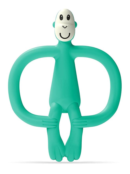Matchstick Monkey Silicone Teether & Gel Applicator – Silicone Baby Teether, Easy-to-Grip, BPA-Free, Supports Self-Soothing & Early Brushing, 3 Months+, 4 Inches, Green