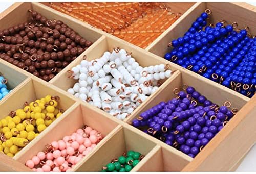 Adena Montessori Bead Set - Montessori Educational Materials, Numbers Theme, Ages Kid, 55 Sets of Colored Bead Bars (1-10)