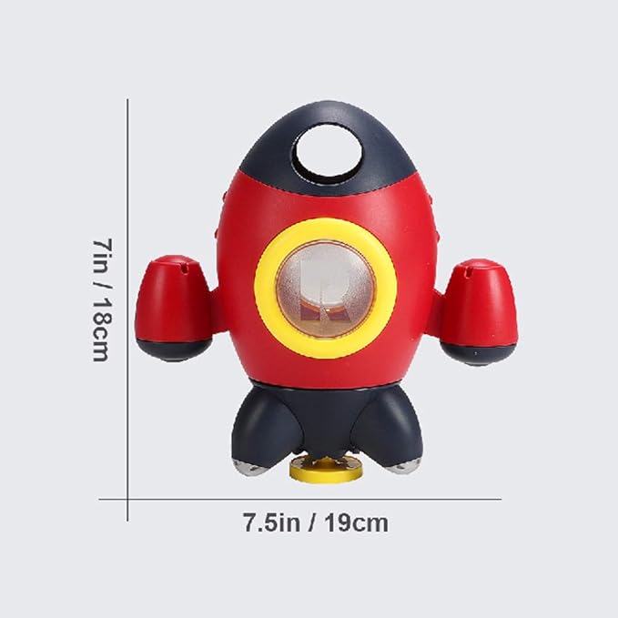 Elovien Bath Toys, Space Rocket Bath Toys for Toddlers 1-3, Spray Water Baby Bathroom Toys with Rotating Fountain, Shower Bathtub Toys for Toddlers Aged 18 Months 2 3 4 5 Years Old Kids Boys Girls