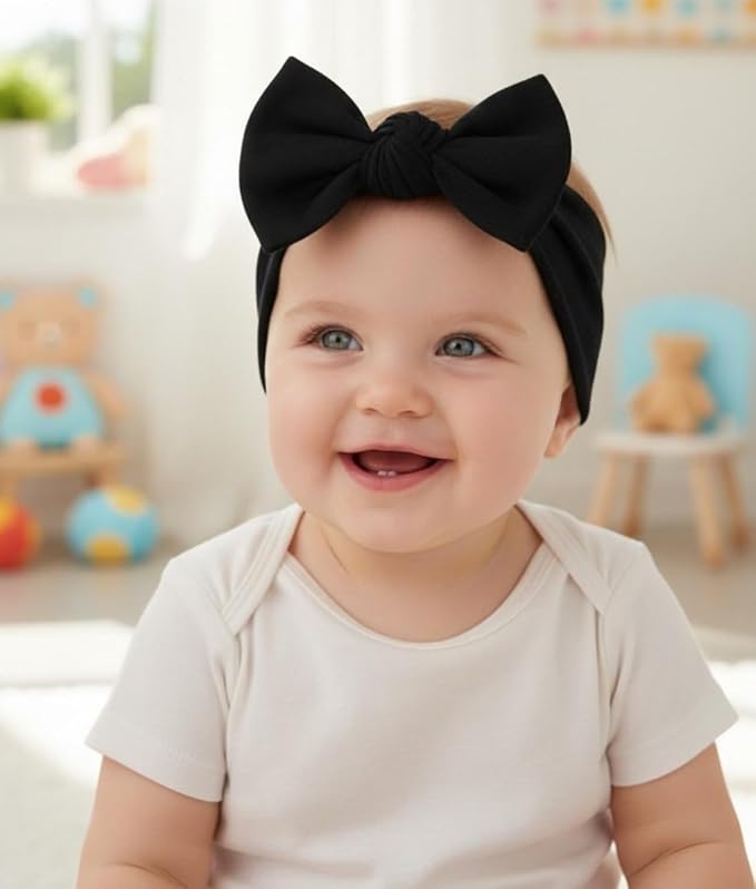 Baby Girl Headbands-Infant,Toddler Cotton Handmade Hairbands with Bows Child Hair Accessories
