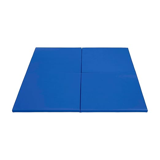 ECR4Kids SoftZone Play Patch Activity Mat Squares, Modular Playmat, Blue, 4-Pack
