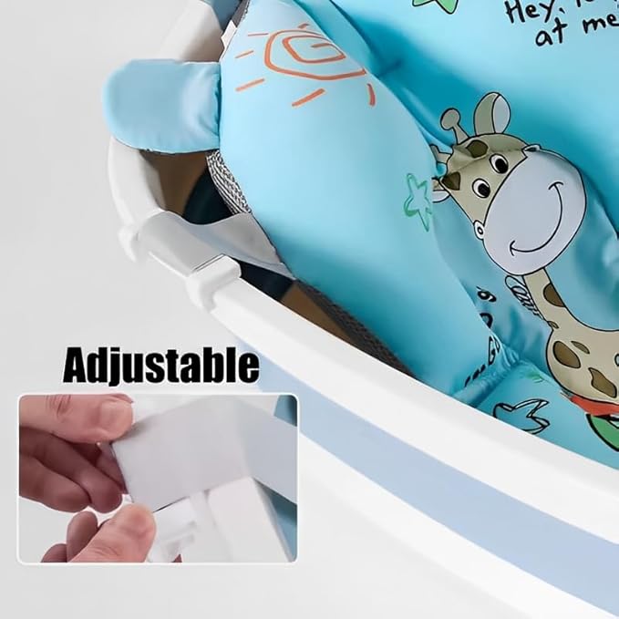 Baby Bath Cushion Cartoon Newborn Bathtub Mat Non-Slip Baby Bath Pad Quick Dry Baby Bathtub Pillow Seat Mat Floating Baby Bath Seat Cushion Adjustable Baby Bath Support Cushion for Baby 0-12 Months