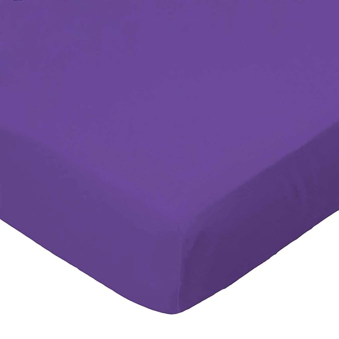 SheetWorld Baby Fitted Playard Sheet 24 x 42 inches, 100% Cotton Woven Sheet, Unisex Boy Girl, Solid Purple Woven Made in USA, Compatible with Travel Crib
