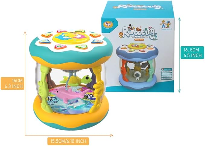 Baby Musical Toy12-24 Months - Ocean Projector with Rotating Lights, Night Light Toy, Crawling Learning Toy, Gifts for Boys & Girls