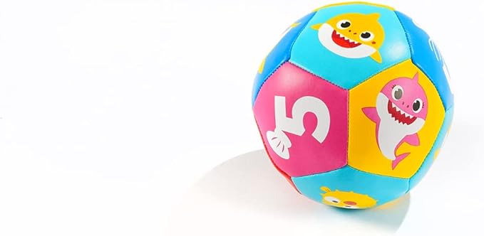 ODS - Baby Shark, Baby Ball Ultra Soft, 12 cm Soft Ball, Early Childhood Game for Touch and Visual Development with Numbers, Faux Leather, Recommended Age +6 Months
