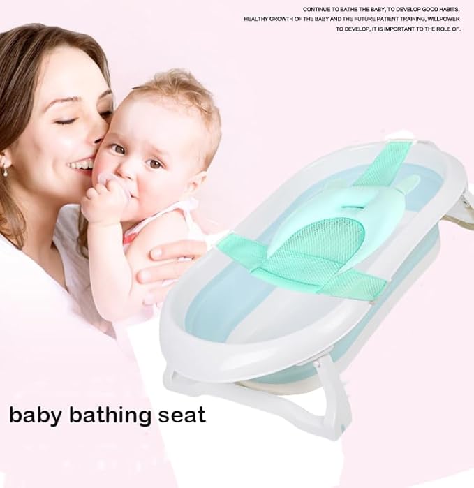 Baby Flotation Bath Cushion Infant Bath Seat Support Net Newborn Bathtub Mesh Pad with Pillow Baby Shower Lie Seat Toddler Bathing Shower Breathable Mat for 0-24 Months