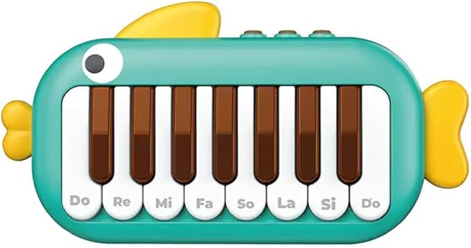Baby Musical Piano Toys for Toddler 3 4 5, Busy Board with Music & Light, Birthday Toy for Infant Toddler 3 Years and Older Boy Girl Gifts (Green-Fish)