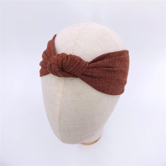 Sugarmelon Baby Headbands Stretchy Hairbands Hair Bow Elastics for Baby Girls Newborn Toddlers Infant Kids (Knot Headband Mustard)
