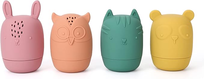 Silicone Bath Toys, Squeezable Bathtub Toys for Toddle 6-12-18 Months+, Kids-Friendly Bath Toys, Baby Shower Toys for Kids 1-3