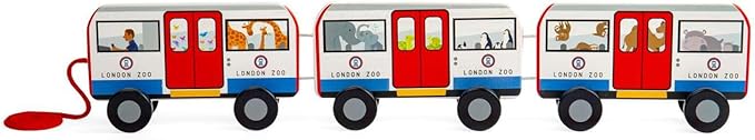 Bigjigs Toys London Pull Along Tube Wooden Pull Along Toy for Children, Sustainably Made Baby & Toddler Gifts, from 18 Months