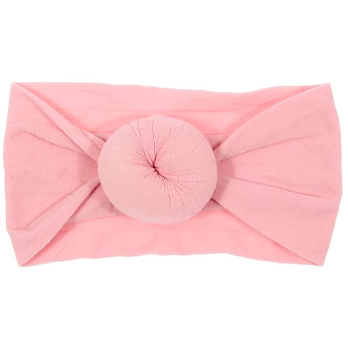 Nishine 6 Pack Cute Toddler Baby Girls Elastic Soft Nylon Headwraps Infant Knot Bow Headband Turban (Set 2)