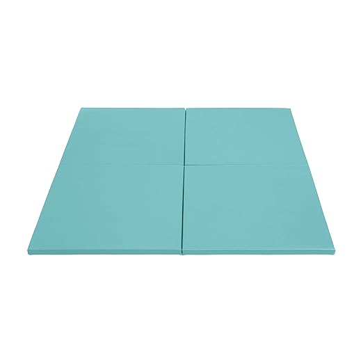 ECR4Kids SoftZone Play Patch Activity Mat Squares, Modular Playmat, Seafoam, 4-Pack