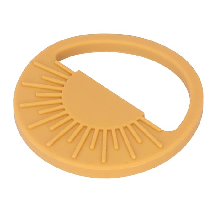 Garosa Baby Silicone Teether Toy Semi Circular Sun Easy to Hold Infant Molar Teether Infant Molar Teether Baby Chewing Toys Baby Toy for Infant Soothe Teething(003 Yellow