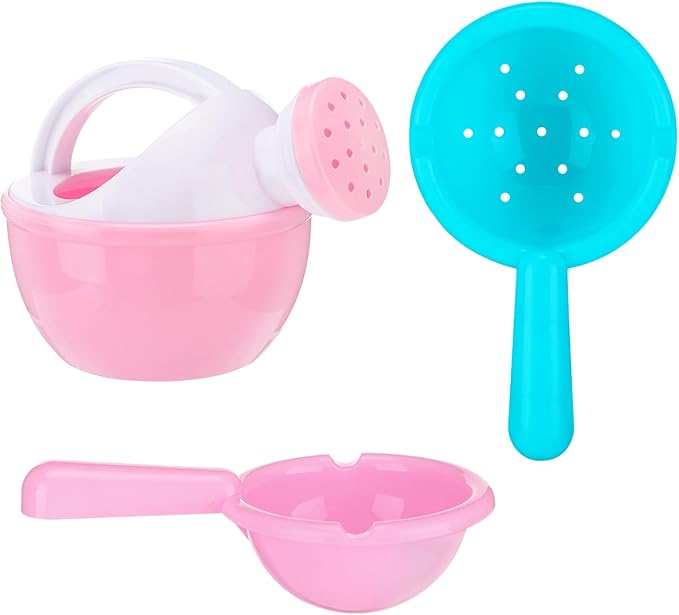 Small Bath Toys for Toddlers Age 1-3 - Super Easy to Clean Water Table Toys, Baby Bath Tub Swimming Pool Beach Toy Accessories for Fun Tactile Training Newborn Gifts, 3 Pack (Pink)