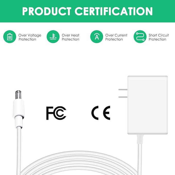 Mrgru 5V Replament Charger Power Cord for Baby Swing Compatible with Nova Baby Swing for Infants Motorized Portable Swing Power Adapter