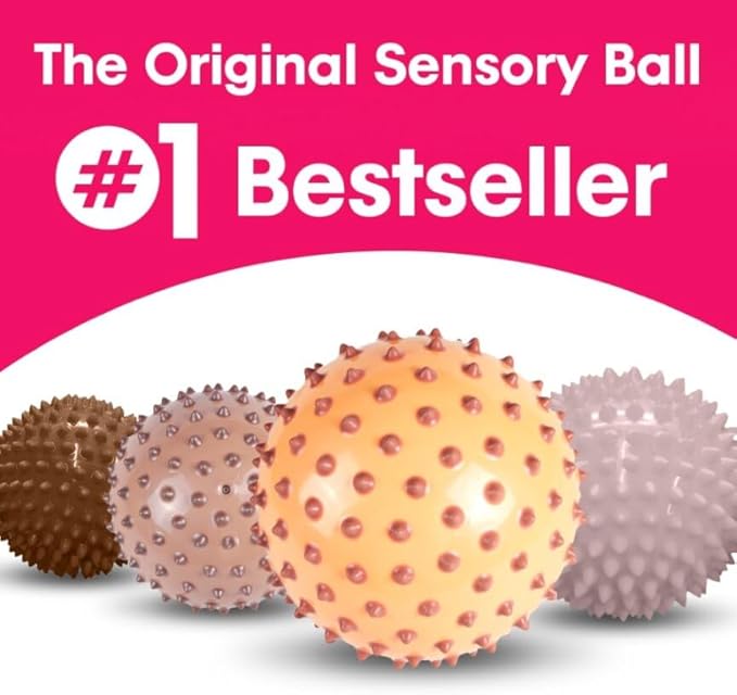 Edushape The Original Sensory Ball for Baby - 7" Baby Ball that Helps Enhance Gross Motor Skills for Kids Aged 6 Months & Up - Vibrant, Colorful and Unique Toddler Ball