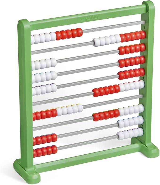 Hand2Mind Double Sided Plastic 100 Bead Abacus, Abacus for Kids Math, Kindergarten Math Manipulatives, Counting Rack, Educational Toys for Elementary Kids (Set of 1)