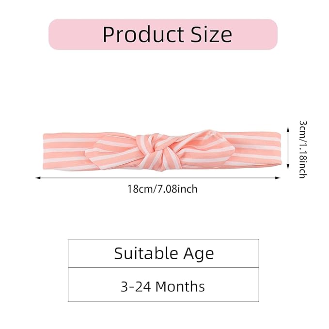 KIDOCHEESE Baby Headbands Soft Stretchy Baby Girl Bows Newborn Infant Toddler Headwrap Hair Accessories