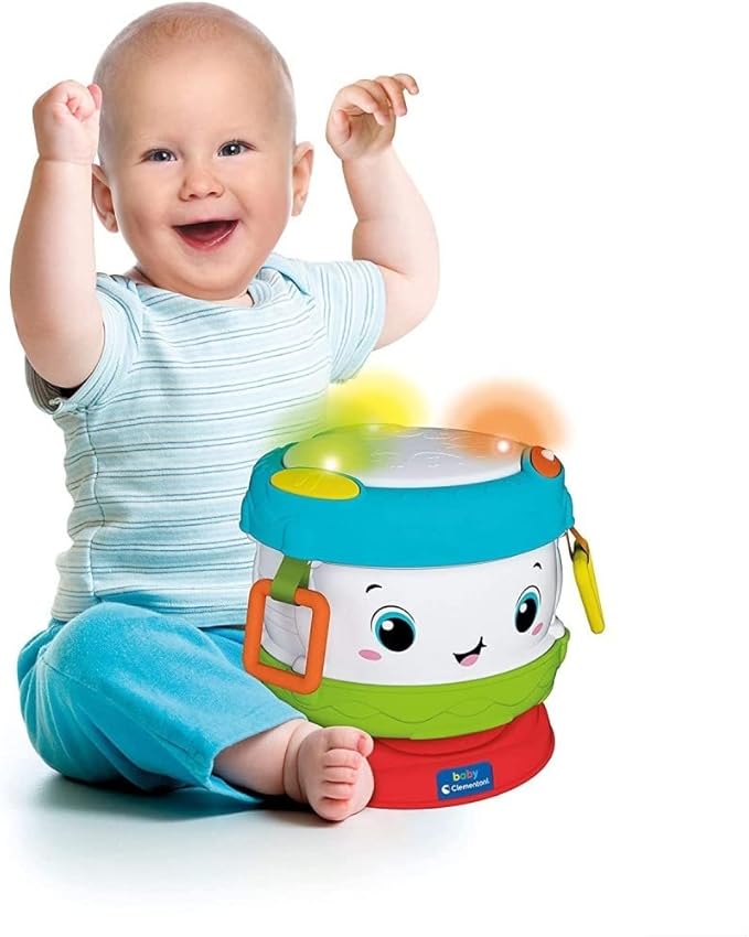 Clementoni -My Baby Activity Drum, First Age, Educational Early Learning Toy-10 Months and More, 17409, Cranberry