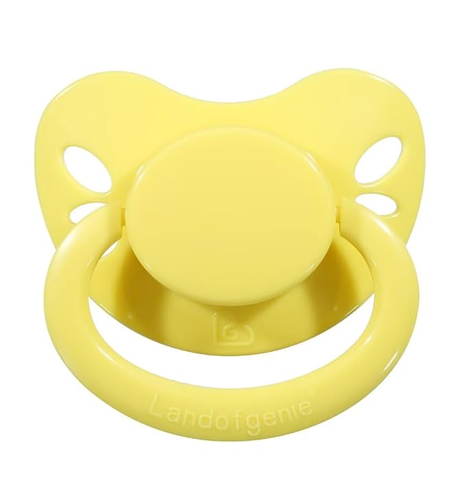 Landofgenie Adult Size Large Shield Pacifiers Butterfly Shaped Cutie Pacifier Yellow