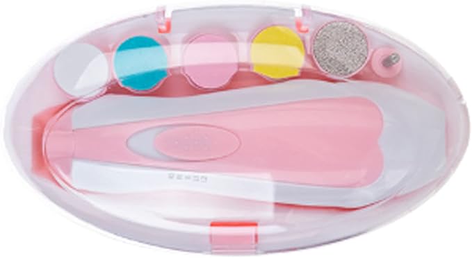 Electric Nail Clipper, 6 in 1 Electronic Baby Nail Clipper File Safe Grinding Heads Nail Trimmer Set for Newborn Manicure (B)