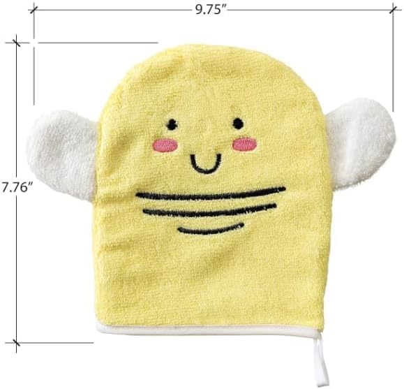 Idea Liftoff™ Baby Wash Cloth Bath Mits (4 Count Assorted), Gray, White, Yellow, Pink
