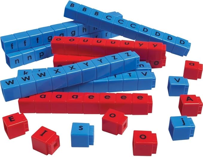 Didax Unifix® Letter Cubes – 90 Interlocking Alphabet Cubes (6 Sets), Hands-On Learning for Letter Recognition, Spelling, Phonics & Early Literacy Skills