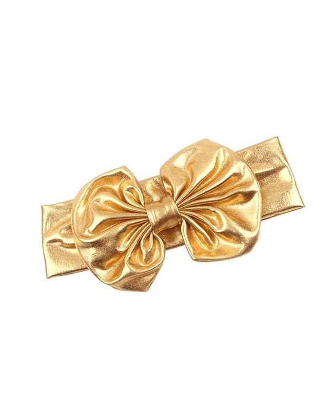 BBTDIN Baby Bronzing Turban Headband Metallic Messy Headwarp Shiny Metallic Gold Hair Band BBG38 (Gold)