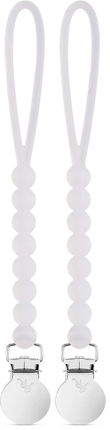 Ryan & Rose Cutie Clip Judy - Pacifier Clip Holder Silicone (Judy, Clear) (Pack of 2)