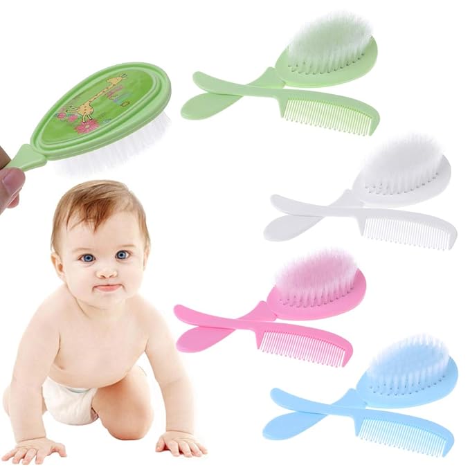 Newborn Baby Hairbrush Soft Baby Comb For Head Scalp Massager Tool Set Portable Hair Brush Infant Comb Baby Care