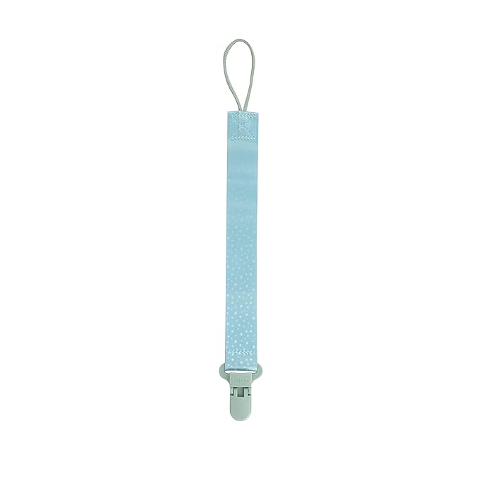 Nuby Pacifinder Baby Pacifier Clip - (2-Pack) - Pacifier Holder Clip with Convenient Hook Loop - Green Dots and Pink XOs
